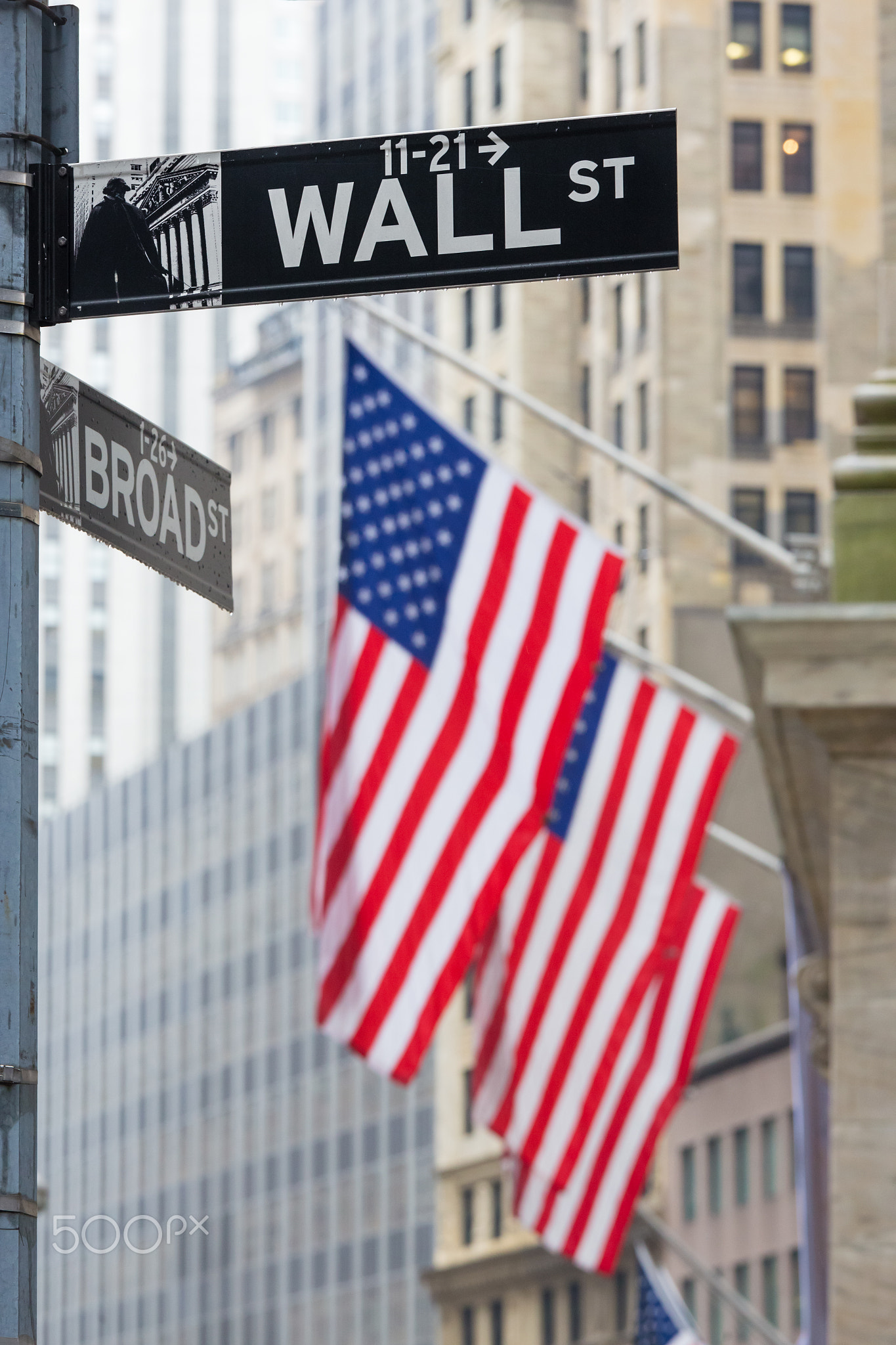 Wall street, New York, USA.