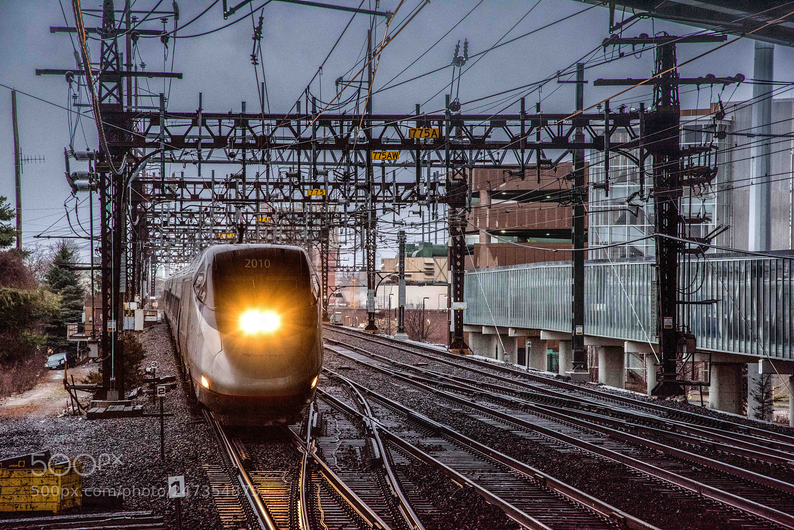 Nikon D810 sample photo. Acela train approaching bridgeport photography