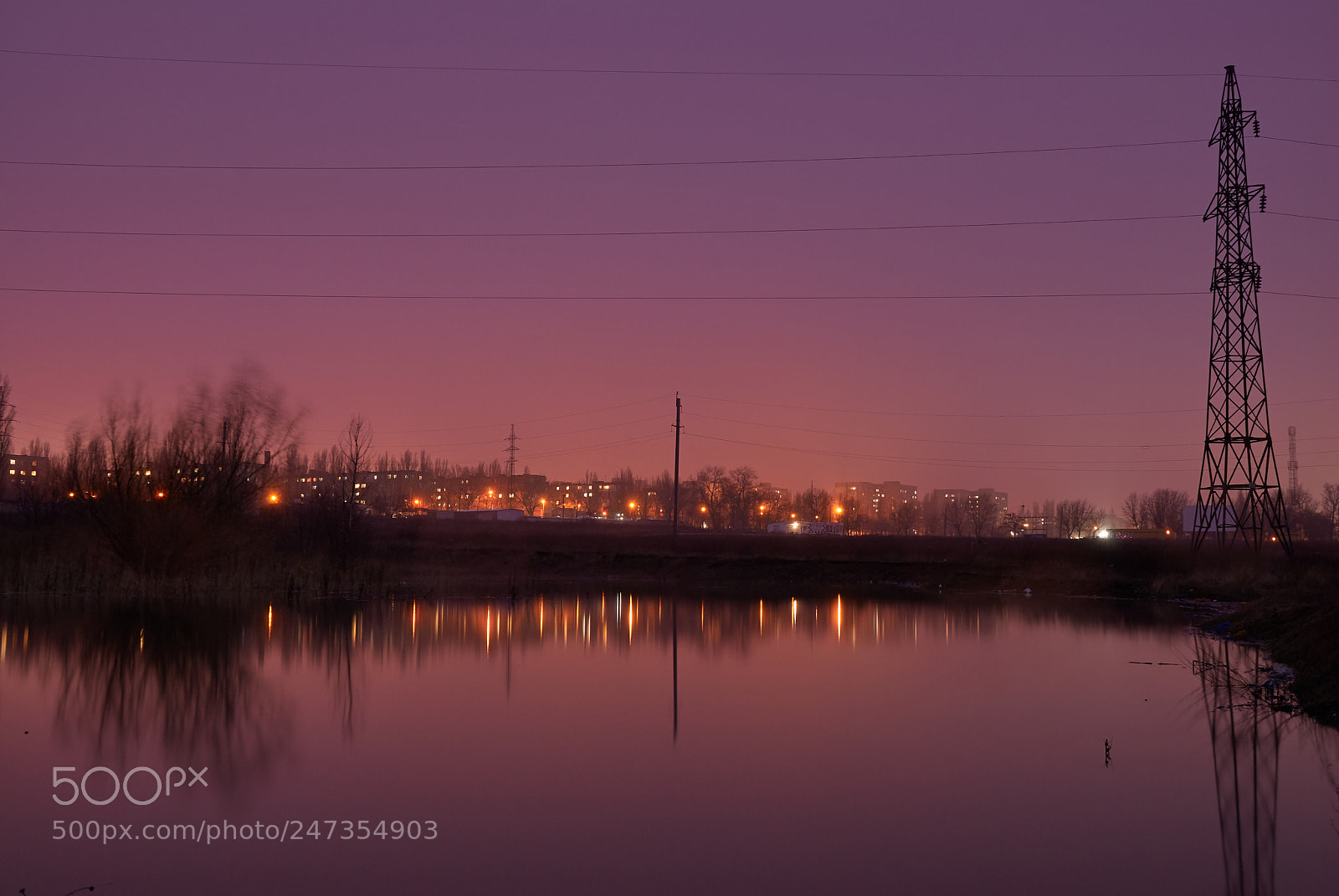 Pentax K10D sample photo. Magenta sky photography