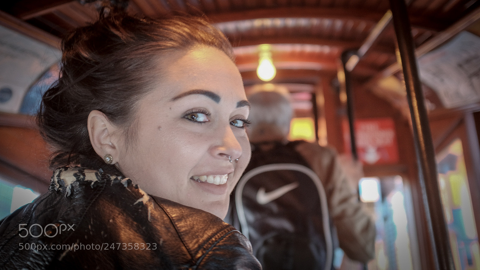 Fujifilm X100T sample photo. La woman / trolley downtown photography