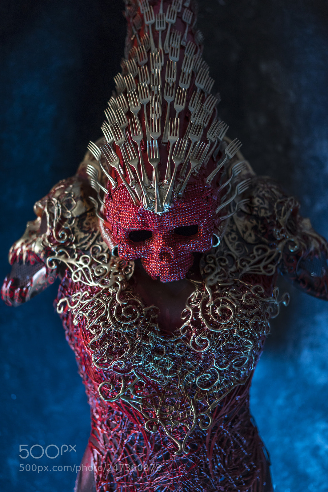 Sony a7 sample photo. Halloween, red skull of photography