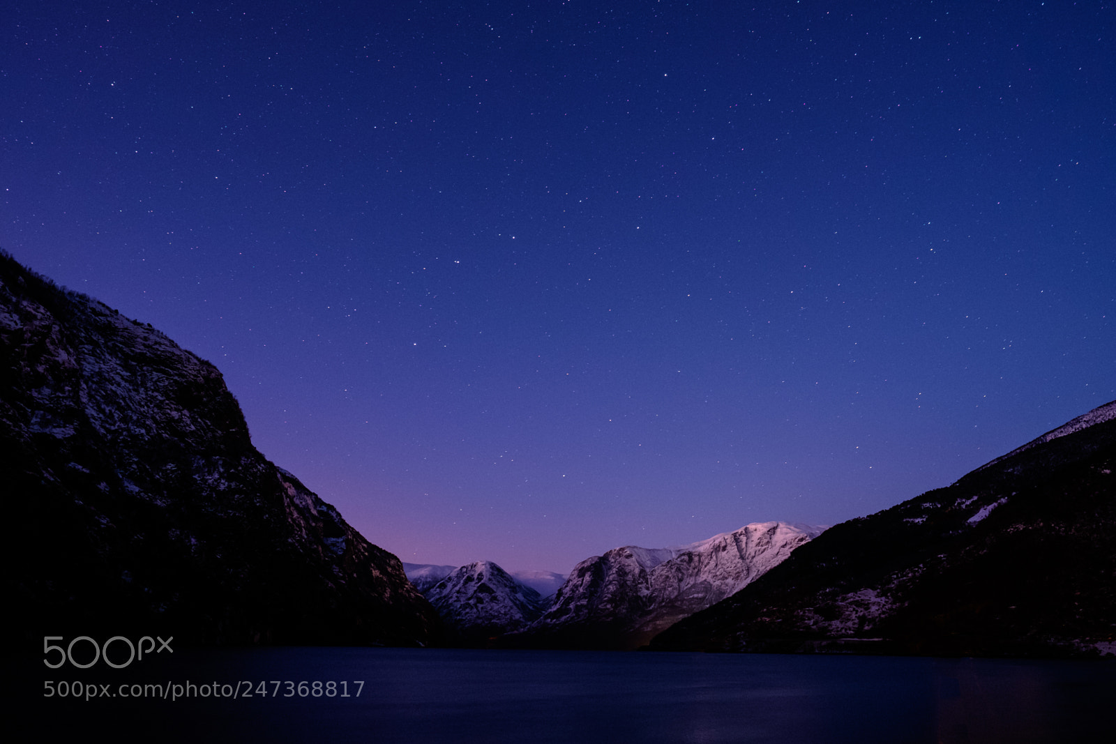 Fujifilm X-T1 sample photo. Fjord night photography