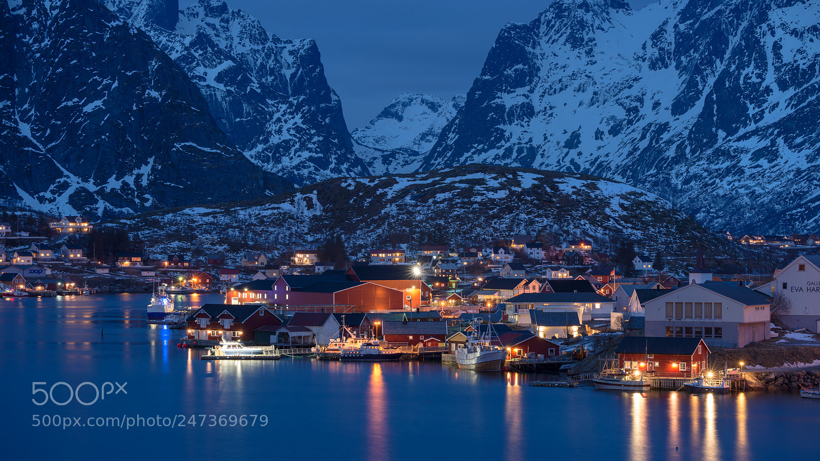 Sony a9 sample photo. Reine blue hour photography