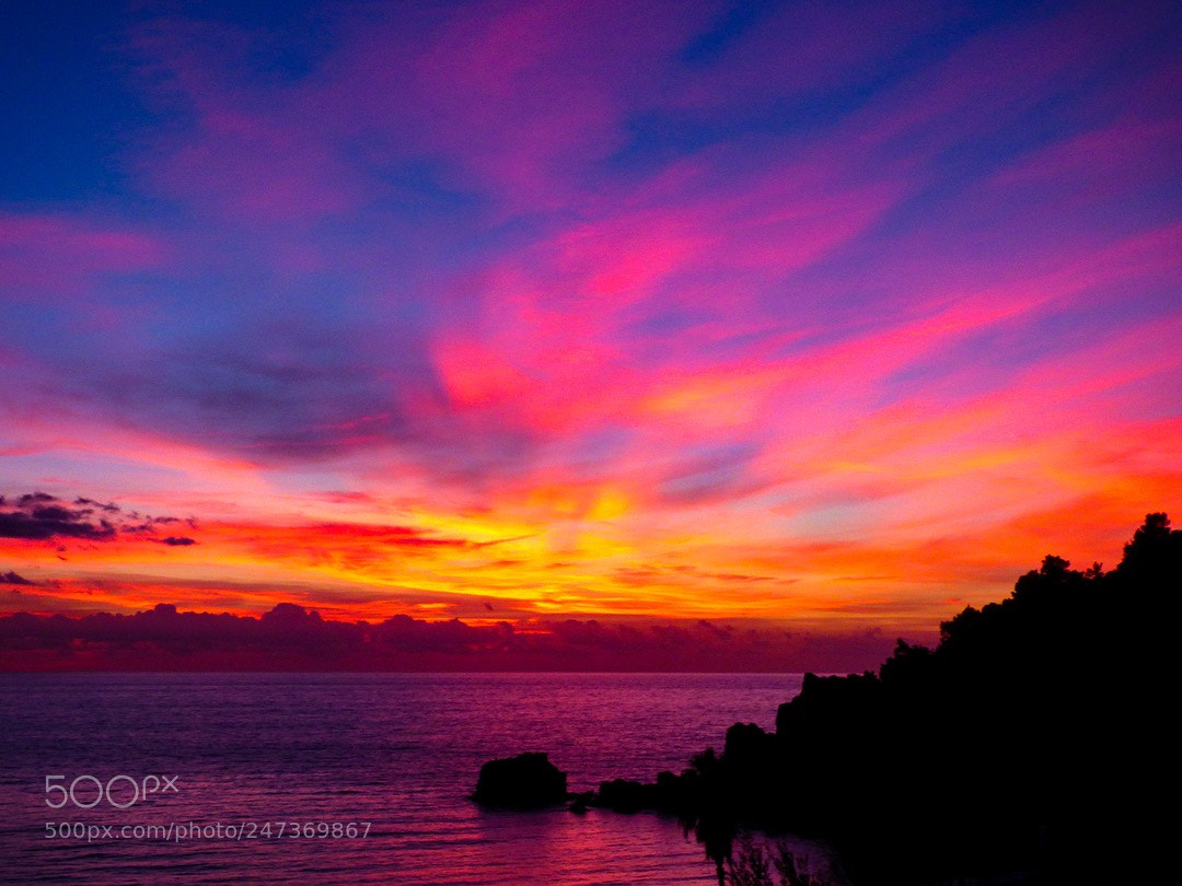 Panasonic DMC-FZ72 sample photo. Glyfada beach corfu sunsets photography
