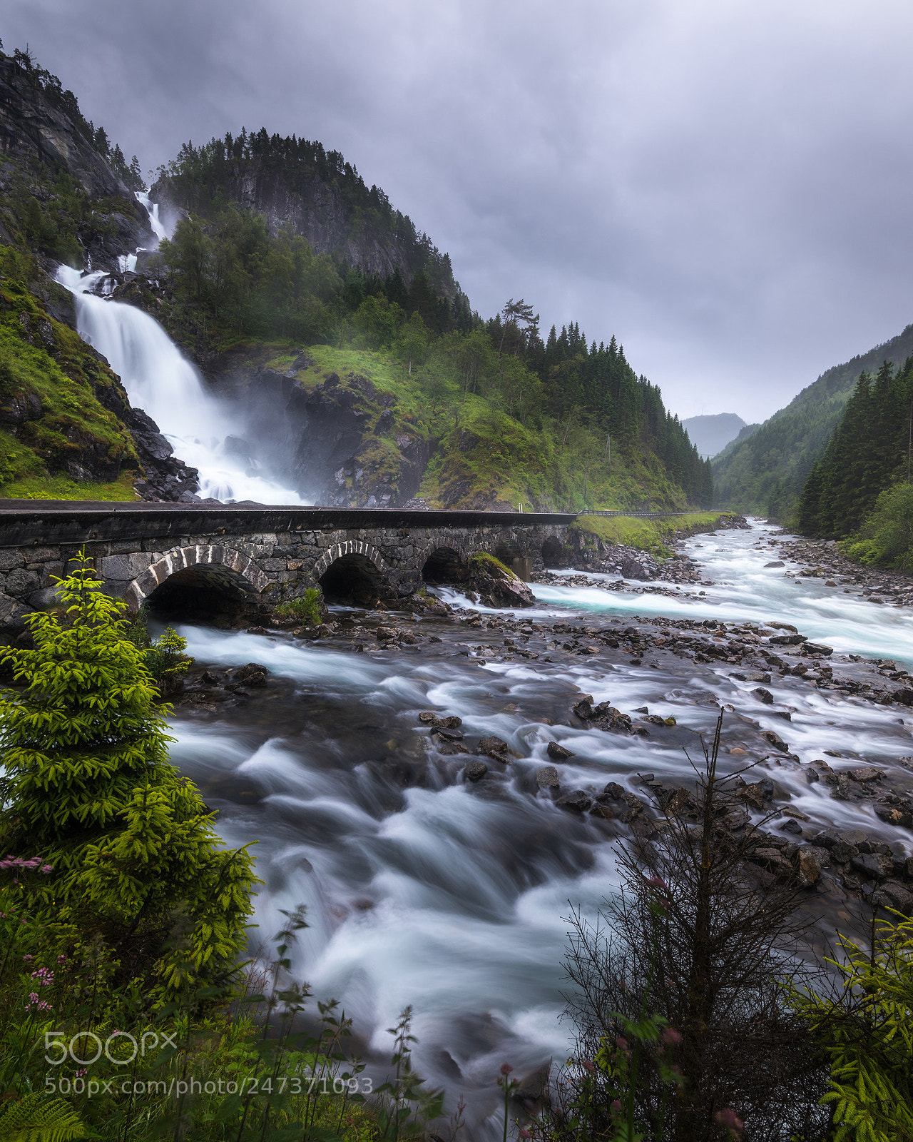 Nikon D810 sample photo. Låtefossen waterfall photography