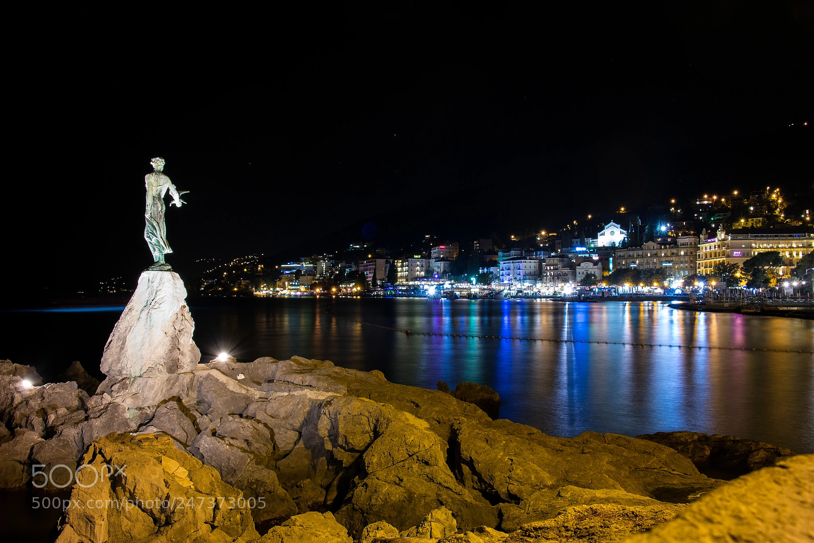 Samsung NX300 sample photo. Opatija at night photography