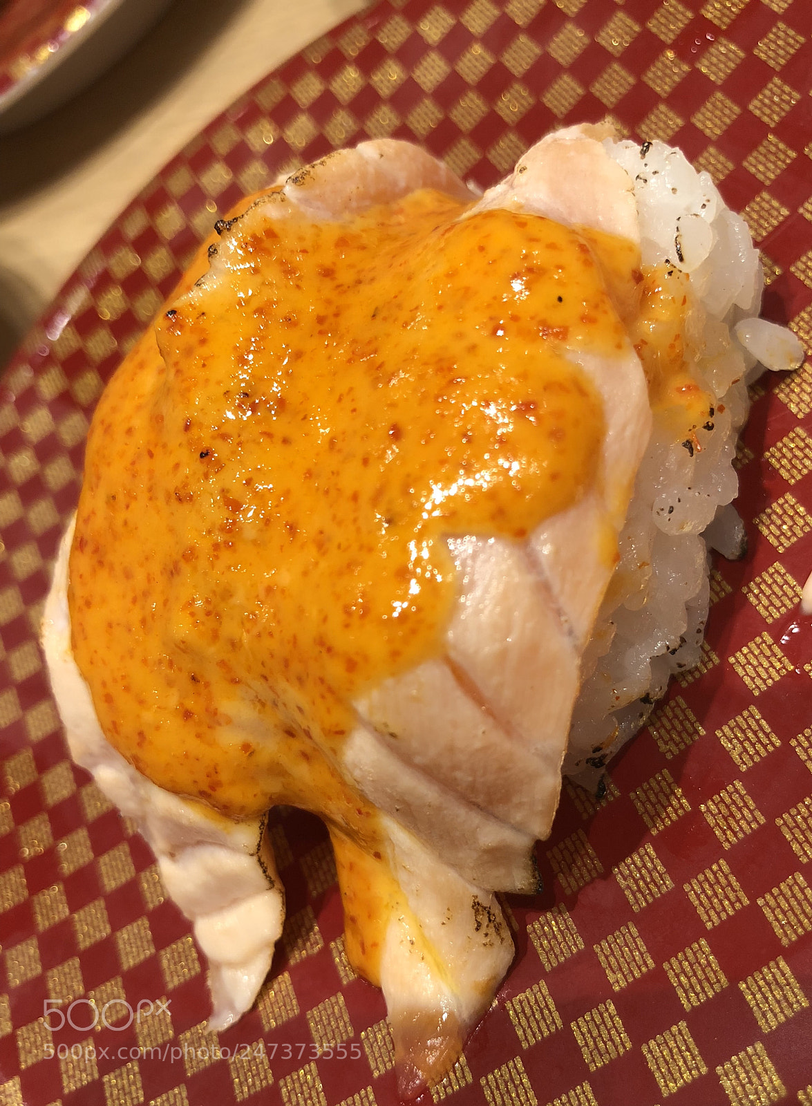 Apple iPhone X sample photo. Salmon mentai sushi photography