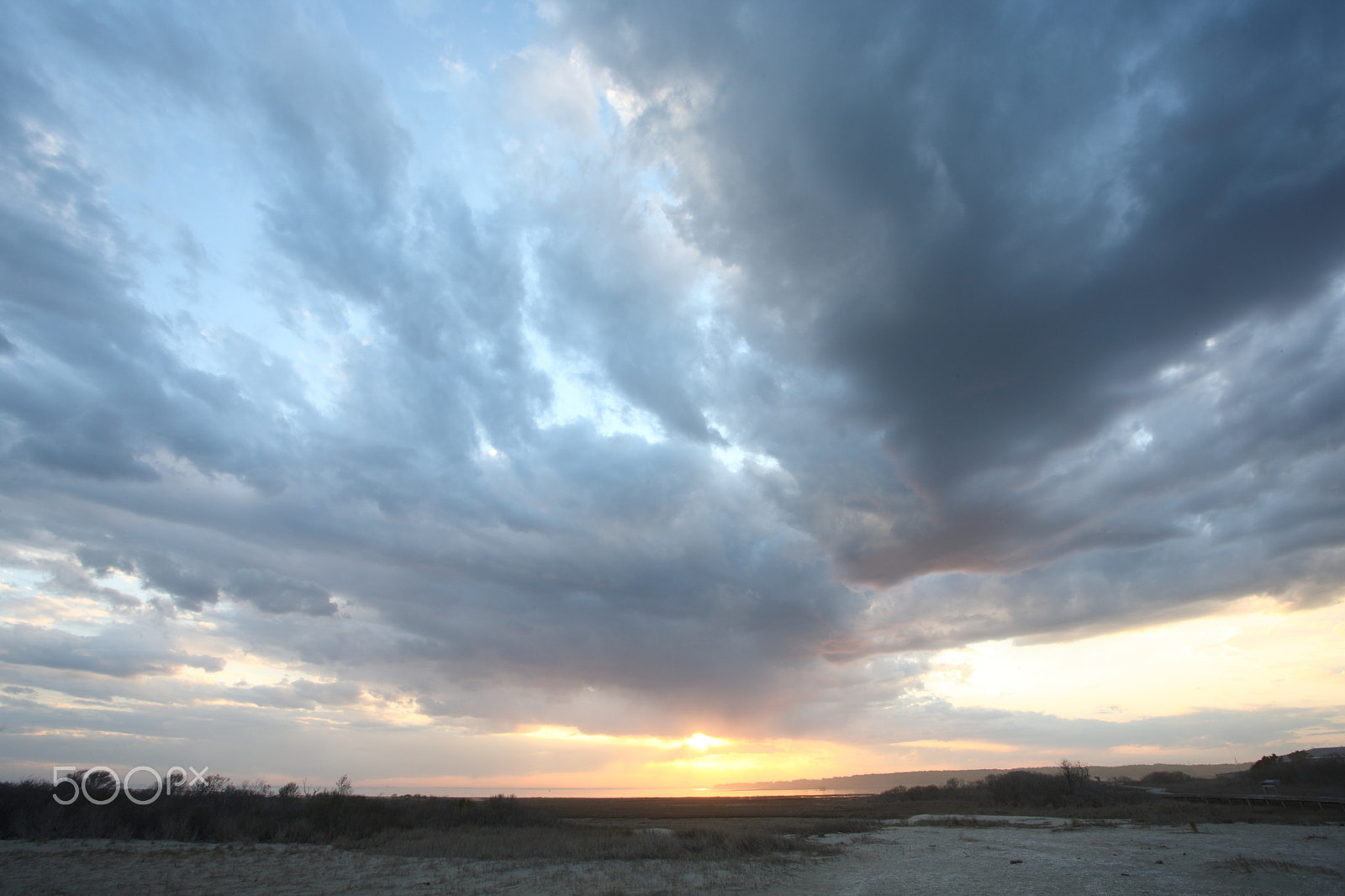 Canon EF 17-40mm F4L USM sample photo. Sunset clouds, chincoteague nwr, va (wideangle) photography