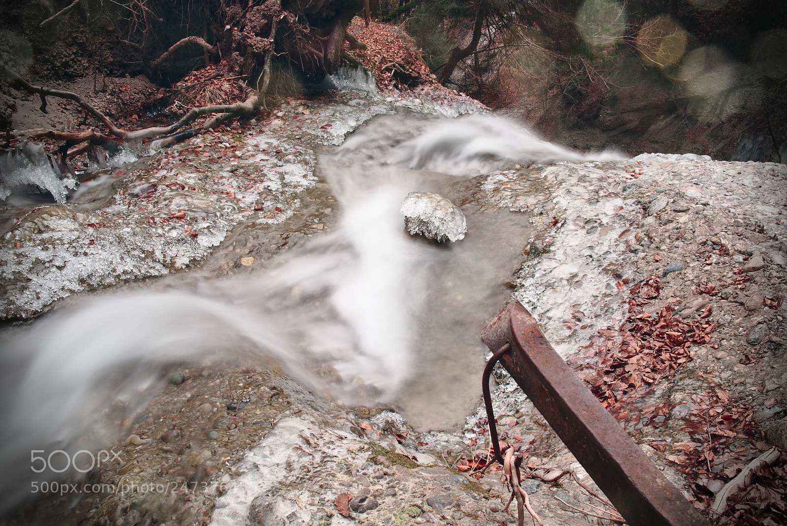 Fujifilm X-T1 sample photo. Icy stream photography