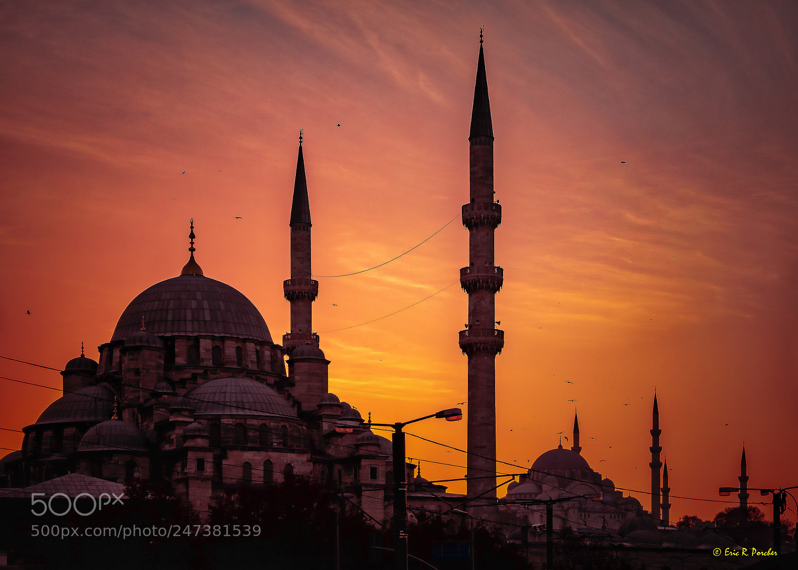 Canon EOS 50D sample photo. Minarets, cables and birds photography