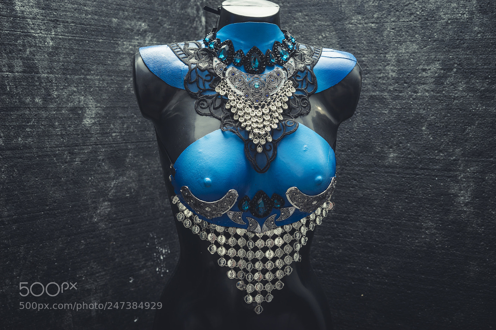 Sony a7 sample photo. Fashion blue handmade corset photography