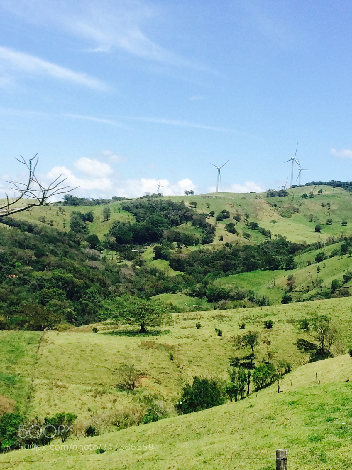 Apple iPhone 5s sample photo. Windmills afar-costa rica photography
