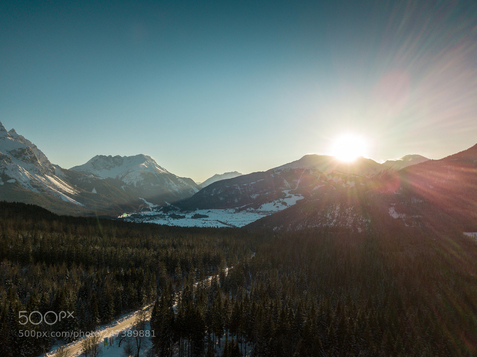 DJI FC220 sample photo. Sunset-zugspitze photography