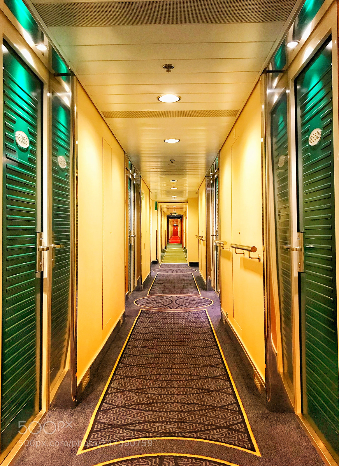 Apple iPhone 7 sample photo. Hallway of a cruise photography