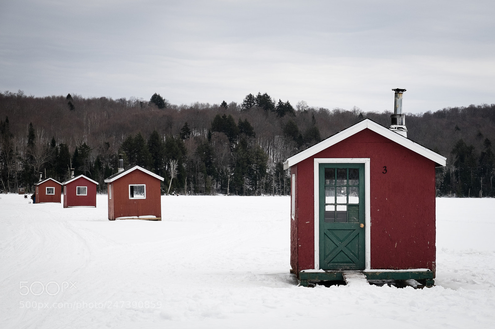 Fujifilm X-T1 sample photo. Ice fishing in quebec photography