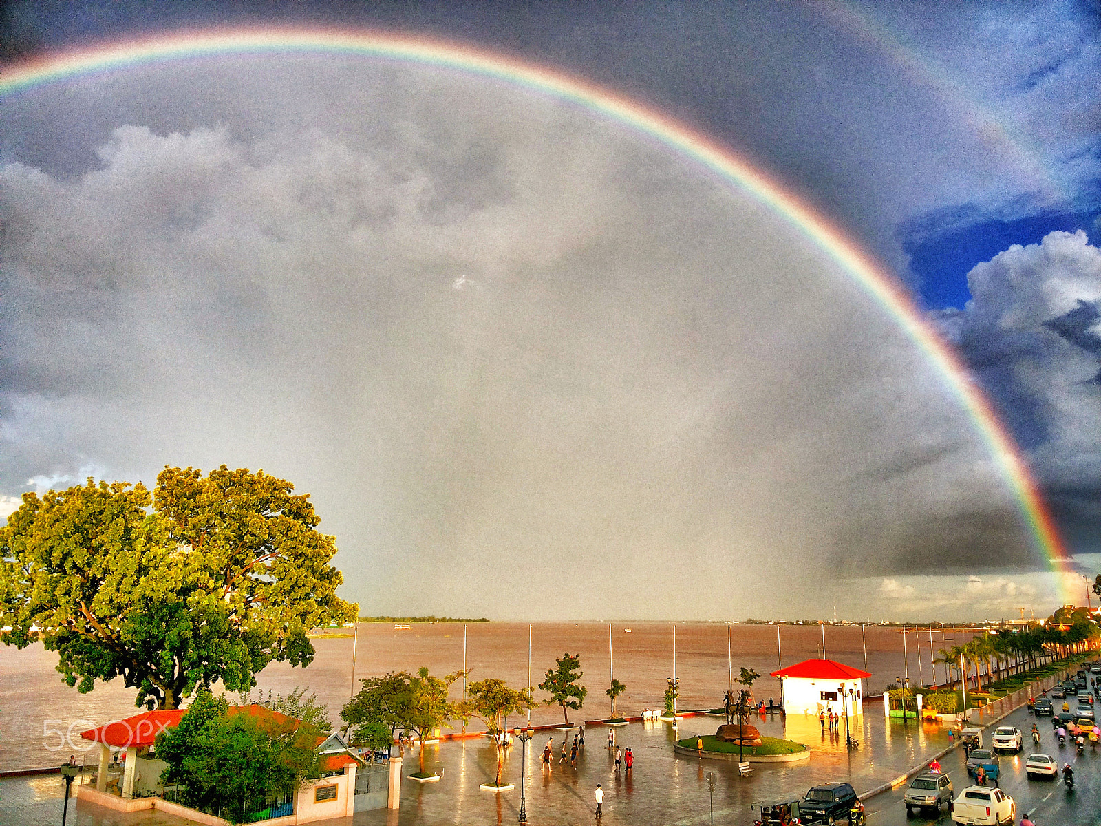 Samsung Galaxy Grand Duos sample photo. Mekong river with rainbow photography