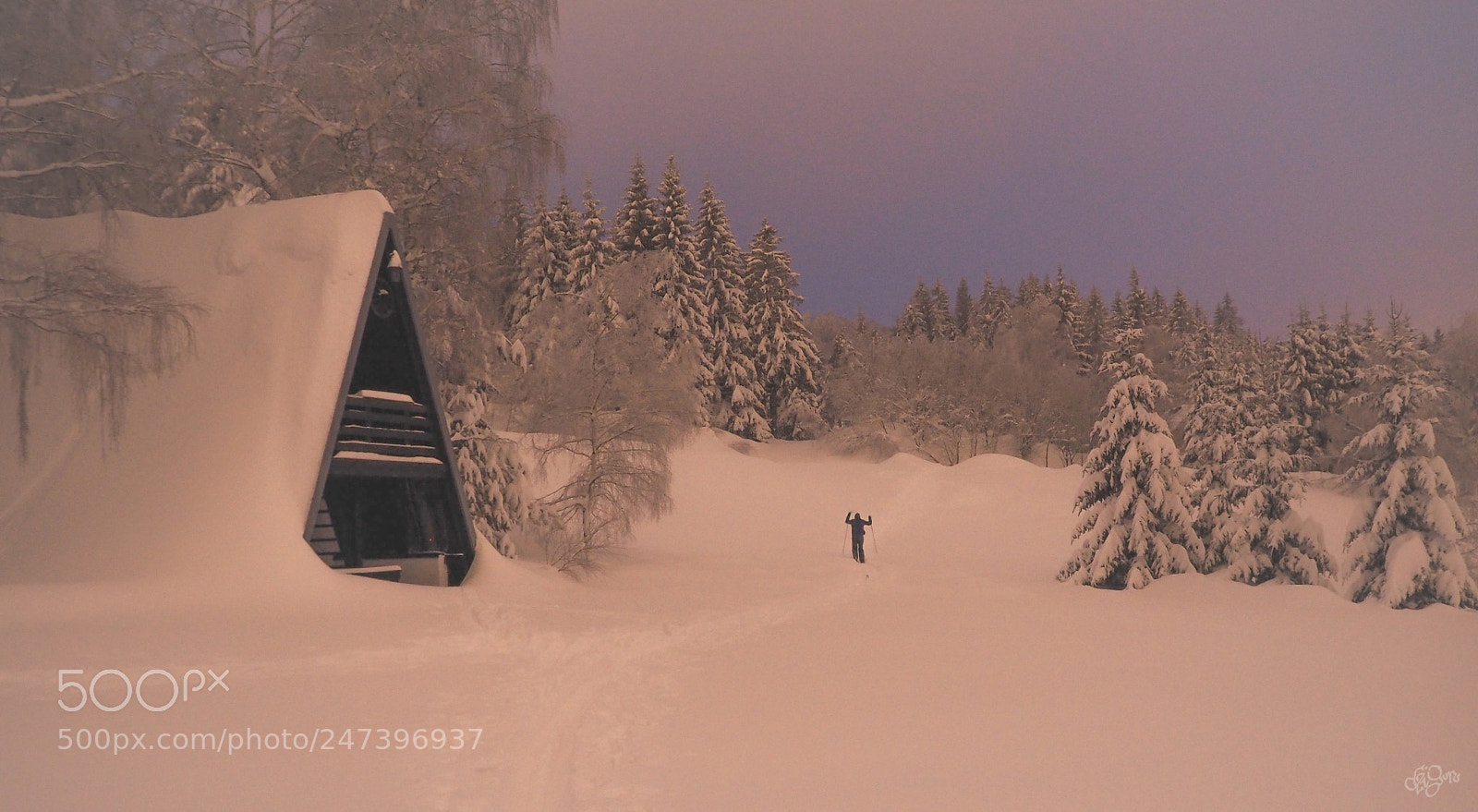 Olympus OM-D E-M1 sample photo. Night skiing photography