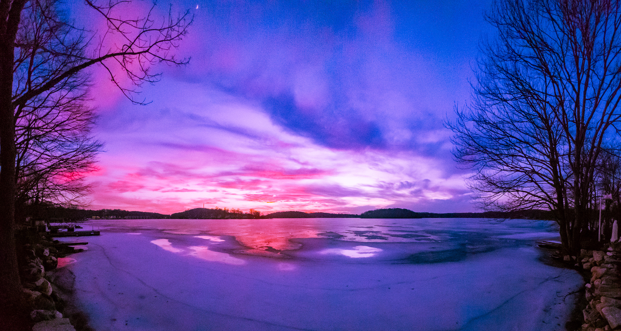 LG V30 sample photo. Lake mahopac sunset afterglow photography