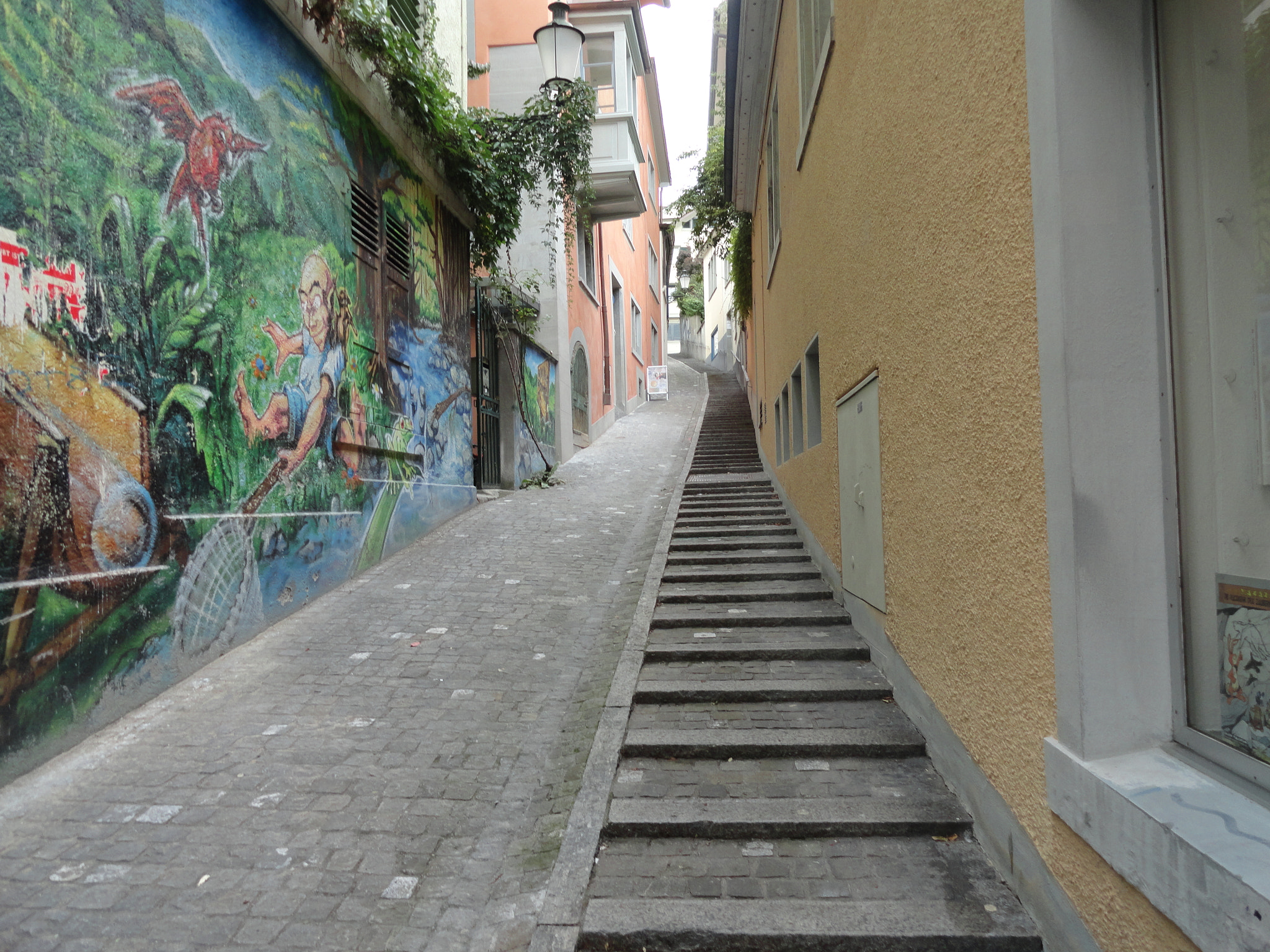 Sony Cyber-shot DSC-H70 sample photo. Coloured street at zurich photography