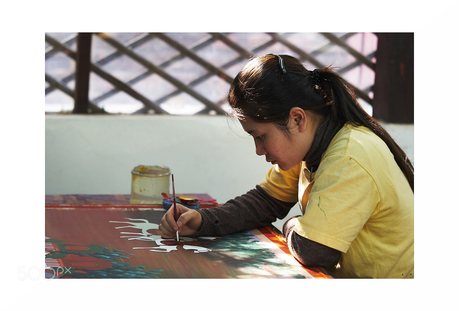 Sony Alpha DSLR-A300 sample photo. At work - painter photography