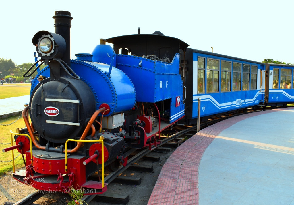 Nikon D3400 sample photo. A colorful toy train photography