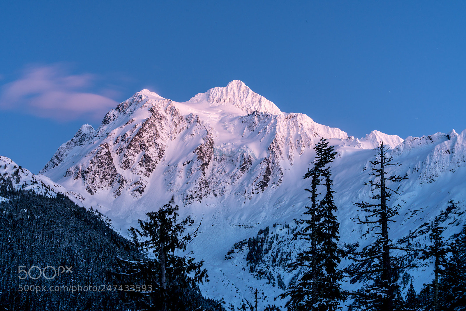 Sony a6300 sample photo. Mount shuksan at sunset photography