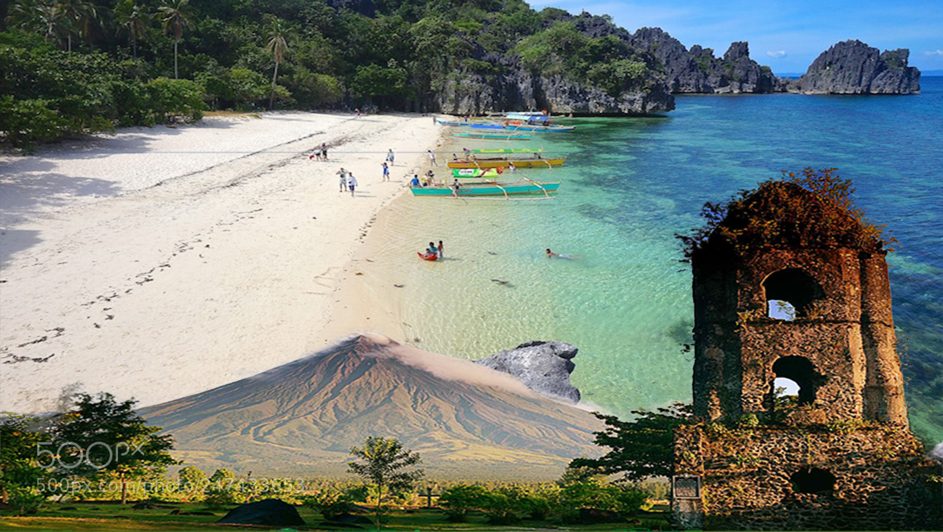 Sony Alpha NEX-3N sample photo. Caramoan with mayon volcano photography