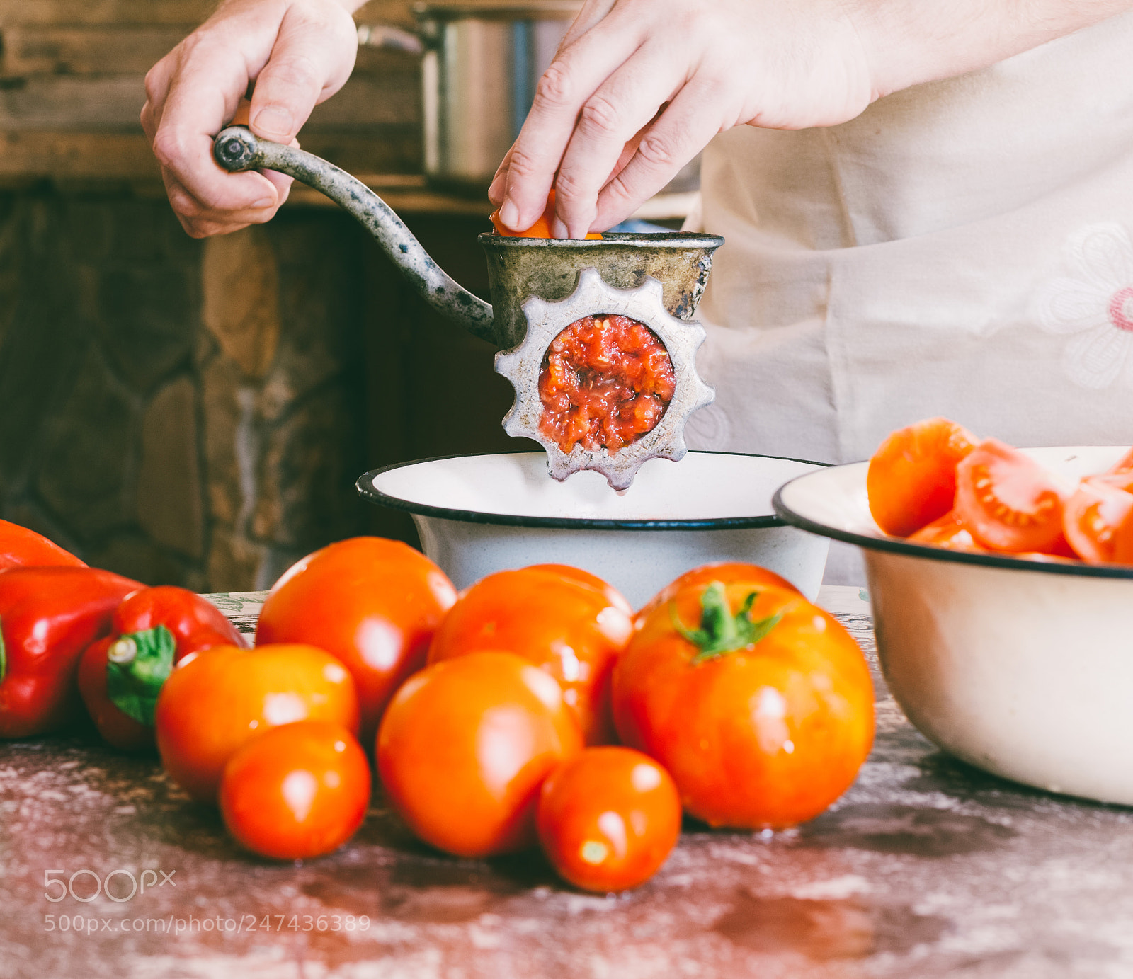 Canon EOS 60D sample photo. Male chef grinds pieces photography