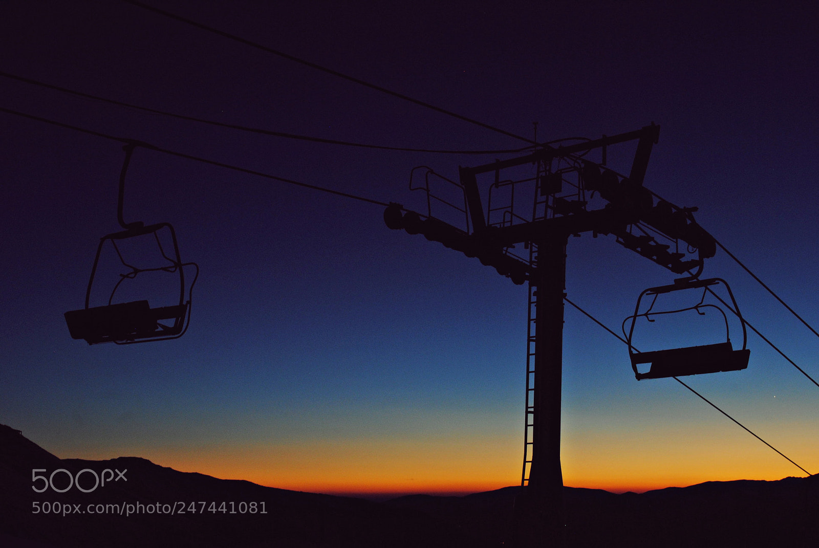 Nikon D3000 sample photo. Chair lift photography