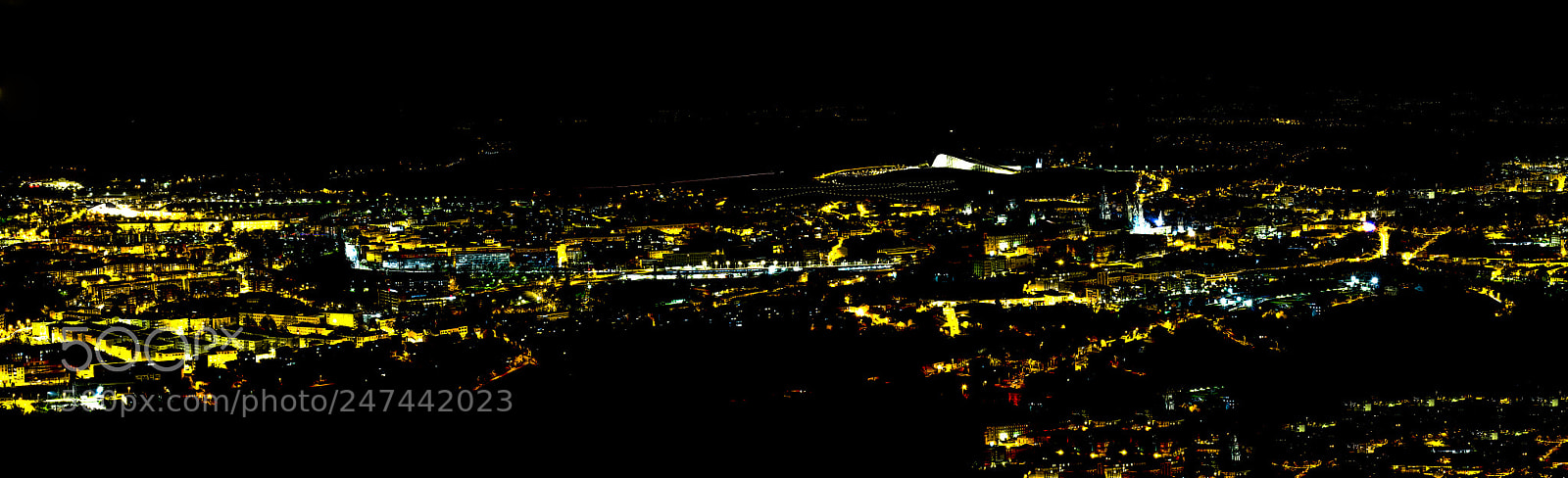 Nikon D5100 sample photo. Panoramica nocturna santiago compostela photography