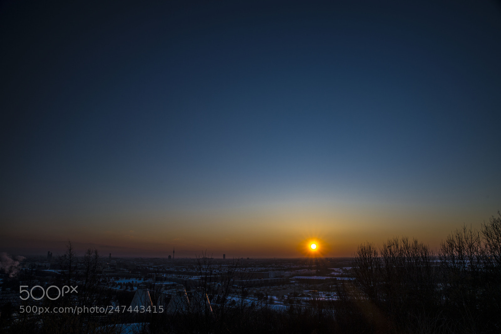 Nikon D4 sample photo. Winter sunset at munich photography