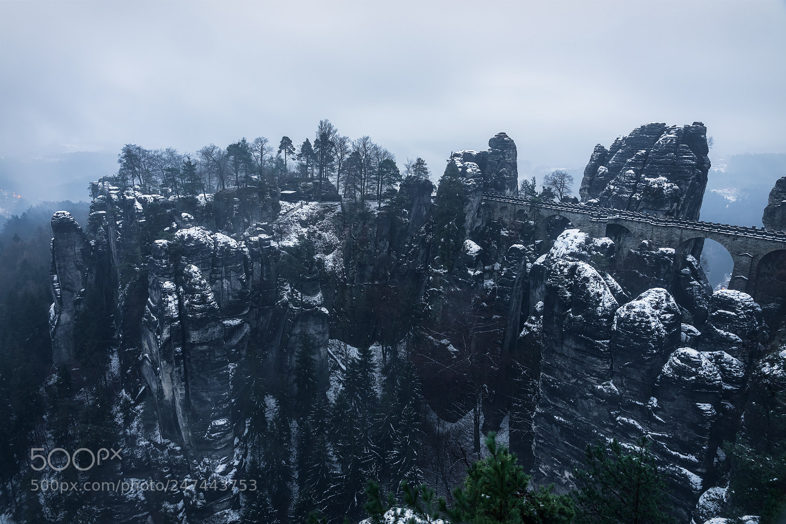 Sony a7R II sample photo. Basteibrücke im schnee photography