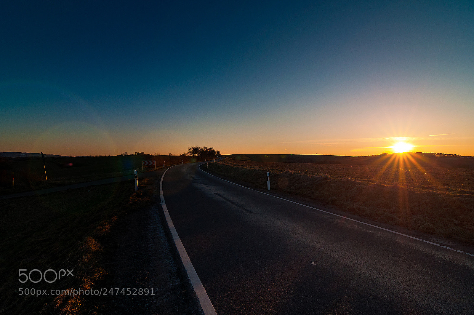 Nikon D5000 sample photo. Roadside sunset photography