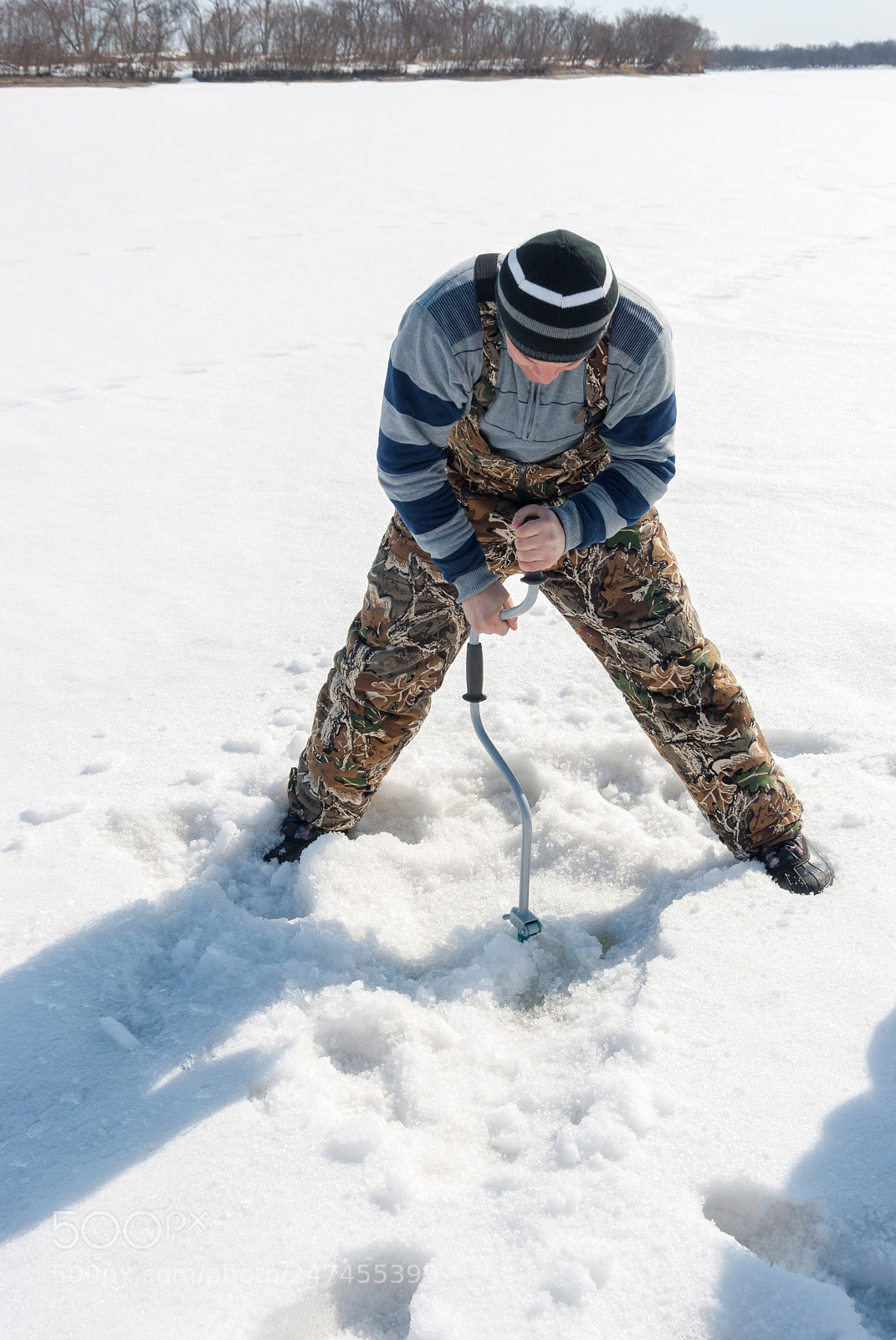 Nikon D3000 sample photo. Winter fishing photography