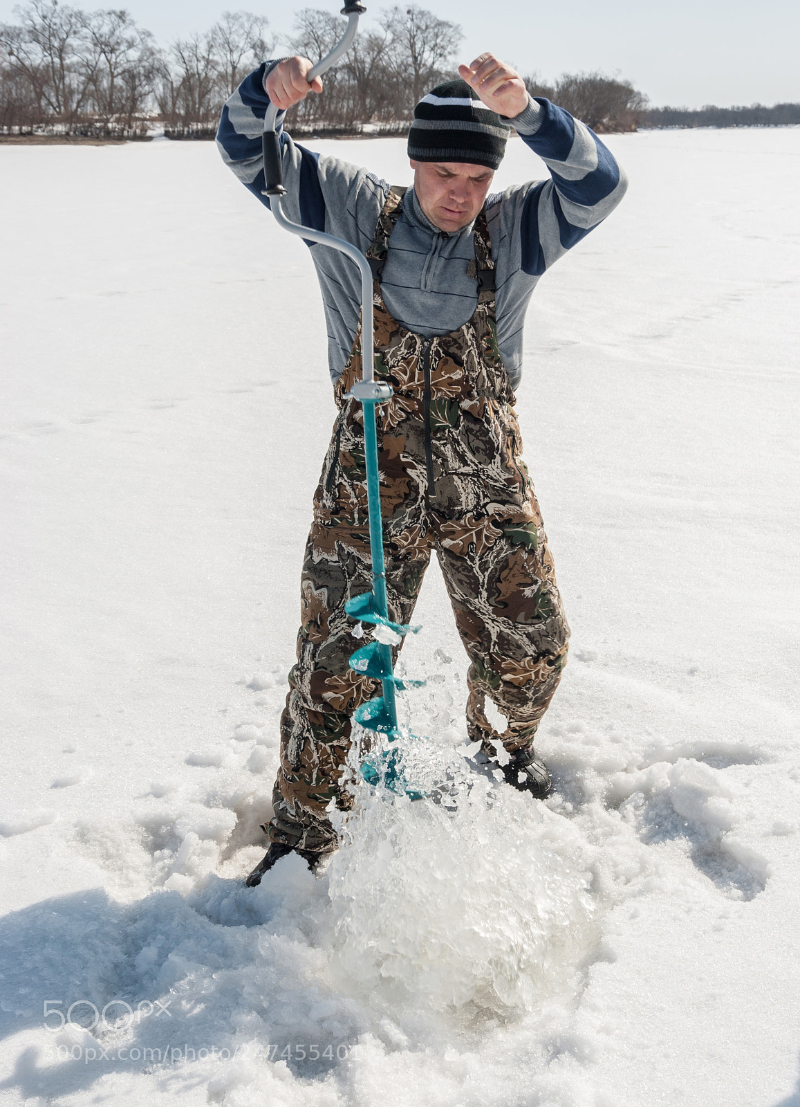 Nikon D3000 sample photo. Winter fishing photography
