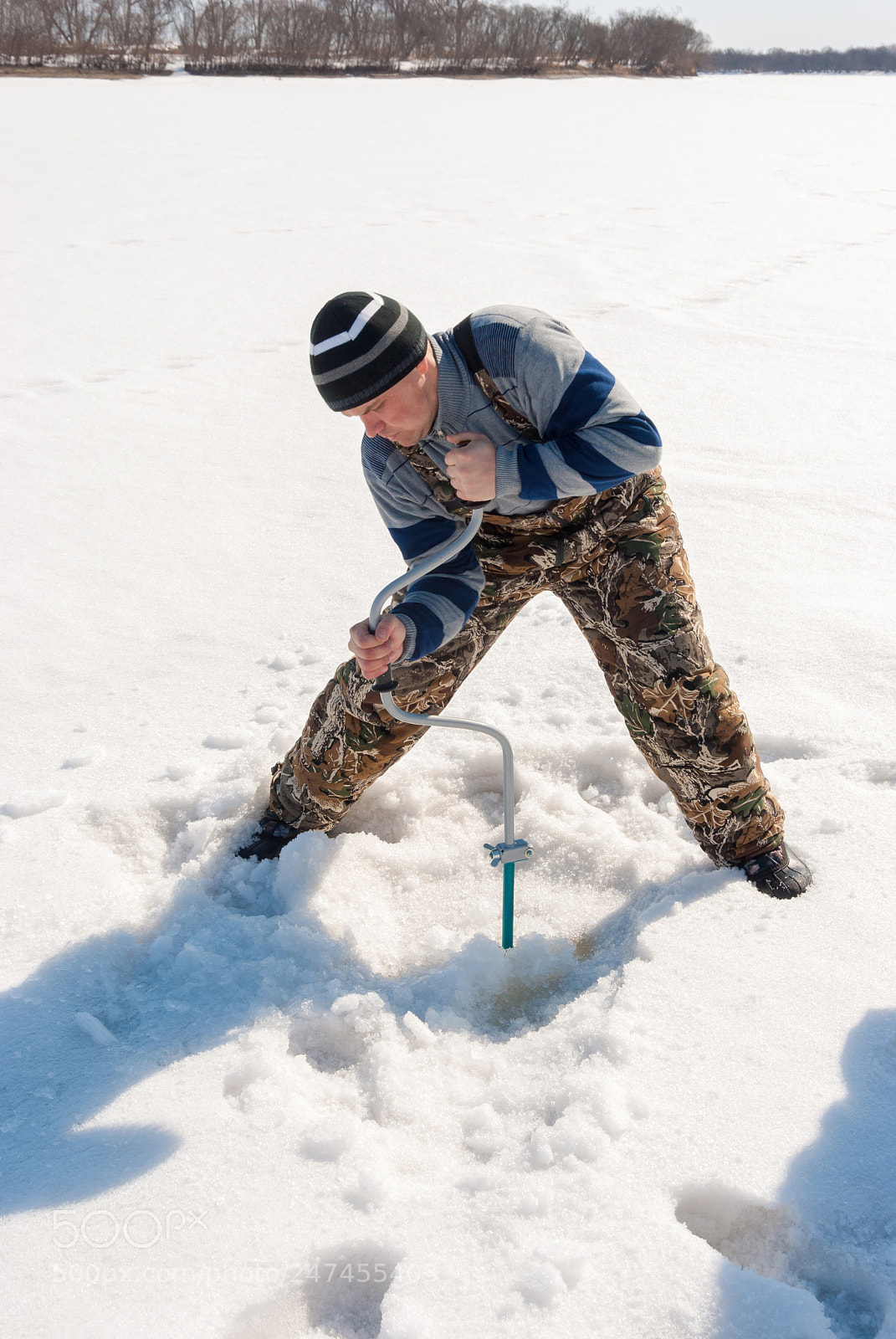 Nikon D3000 sample photo. Winter fishing photography