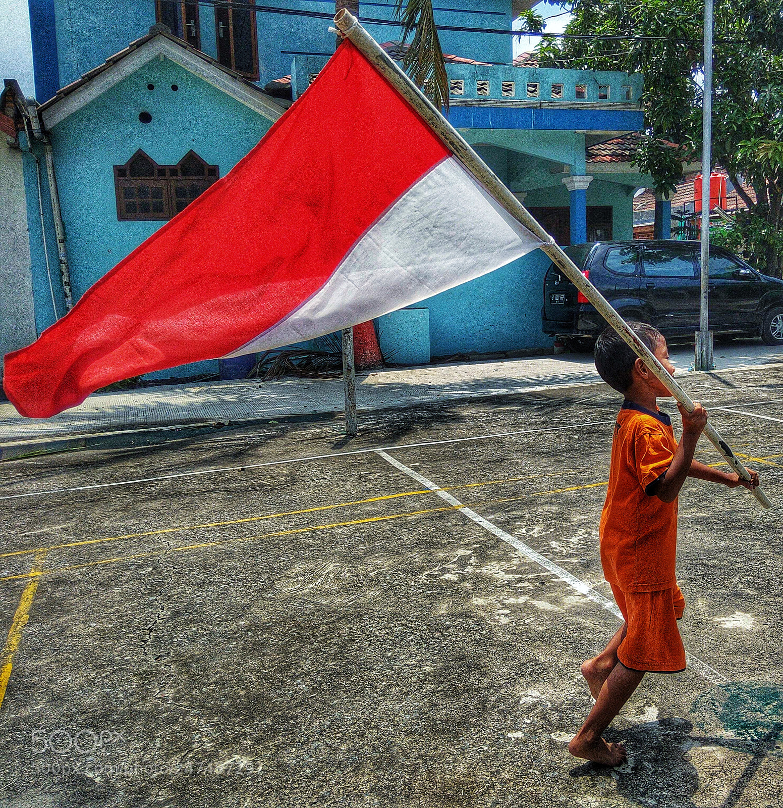 Xiaomi Redmi Note 5A sample photo. Indonesian flag photography