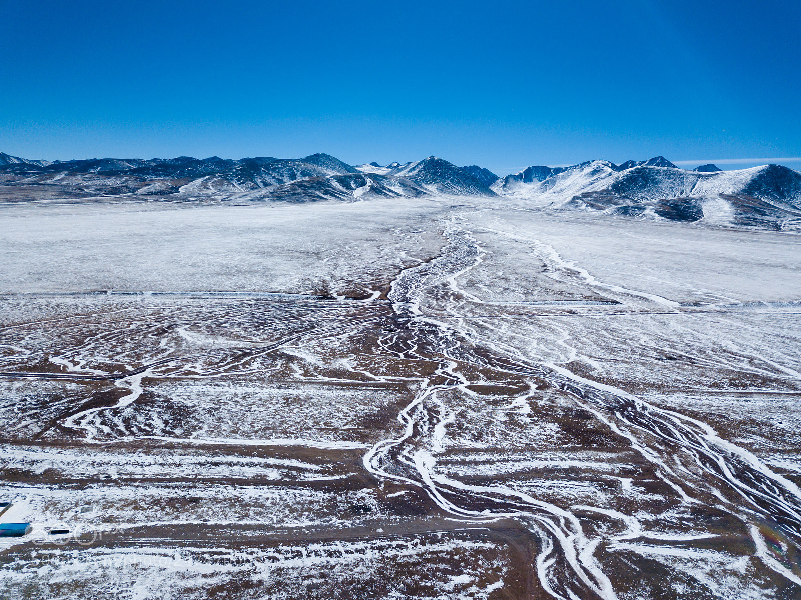 DJI FC220 sample photo. Snow veins photography