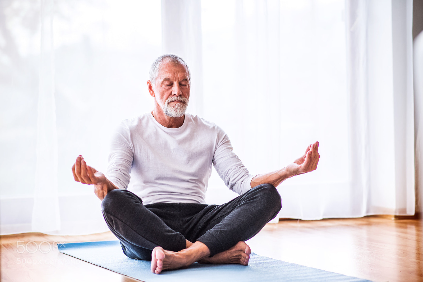 Nikon D5 sample photo. Senior man meditating at photography