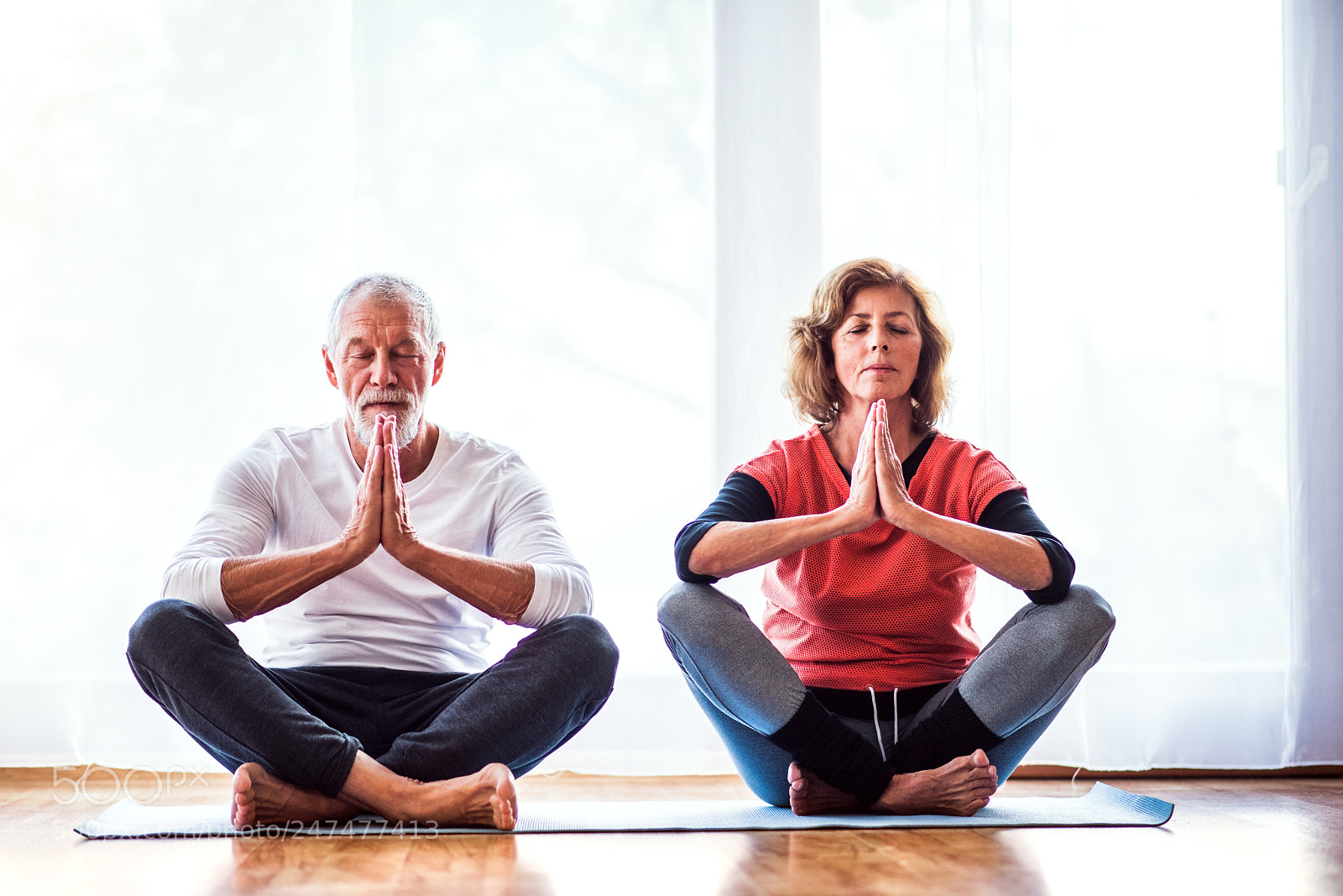Nikon D5 sample photo. Senior couple meditating at photography