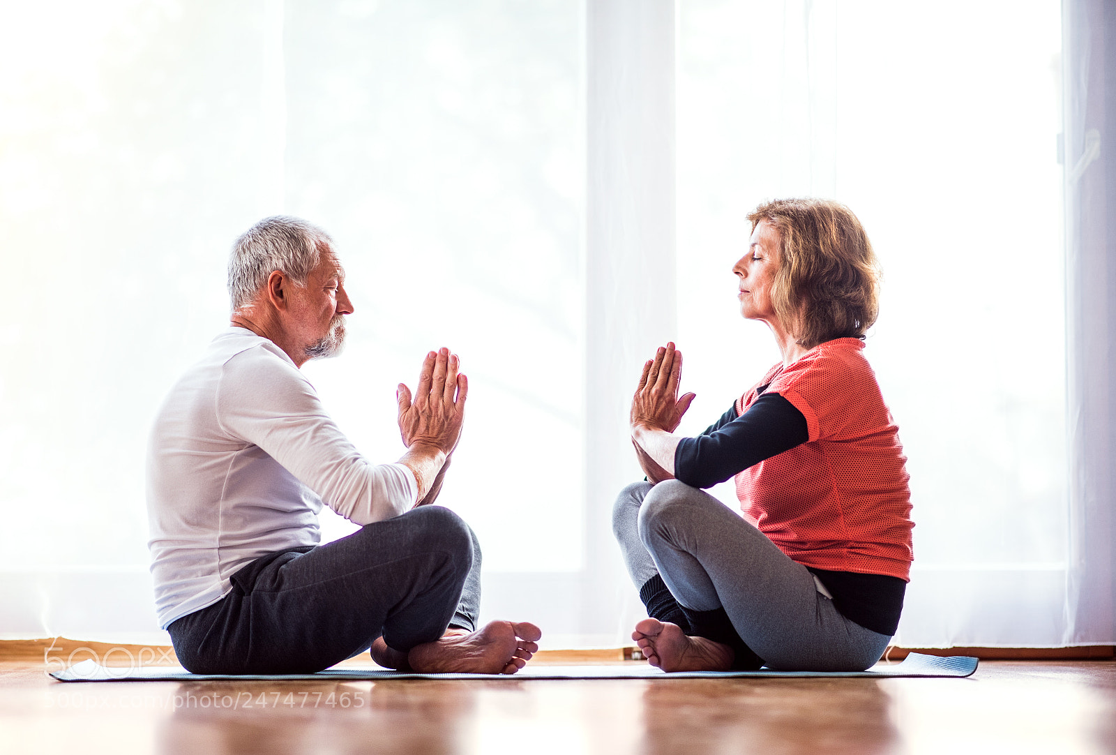 Nikon D5 sample photo. Senior couple meditating at photography