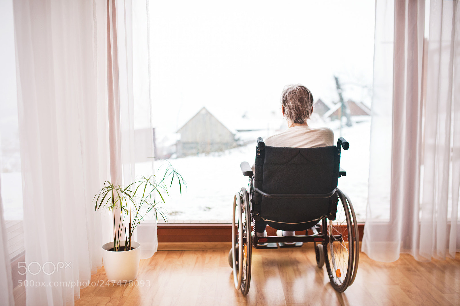 Nikon D5 sample photo. Senior woman in wheelchair photography