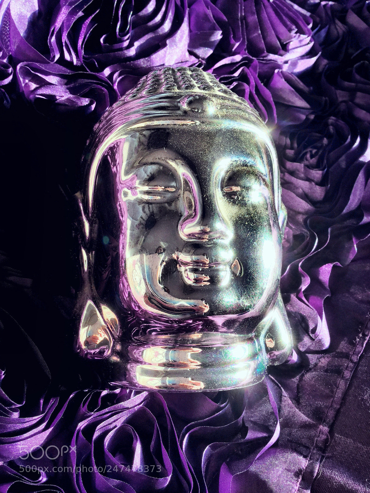 Apple iPad Air 2 sample photo. Buddha on purple background photography