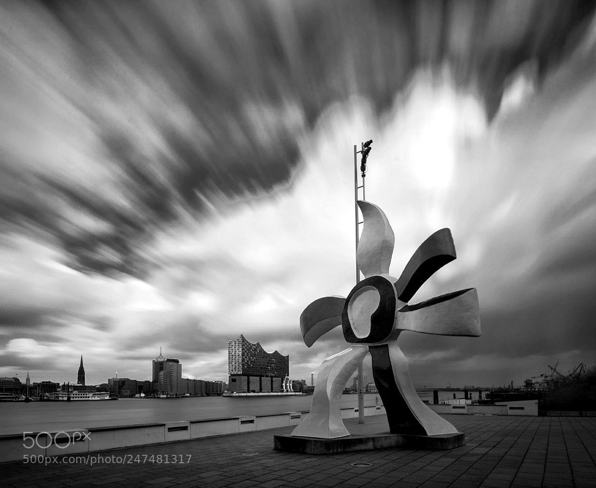 Sony a7R sample photo. Sculpture and clouds photography