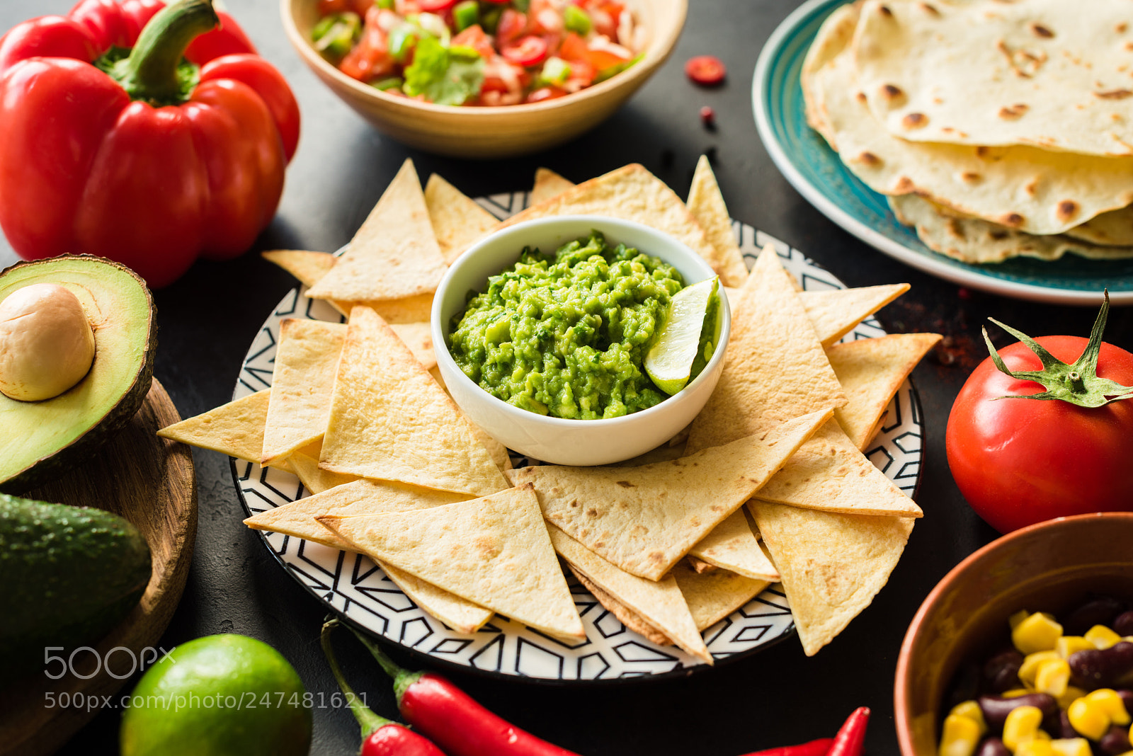 Nikon D810 sample photo. Mexican food guacamole nachos photography