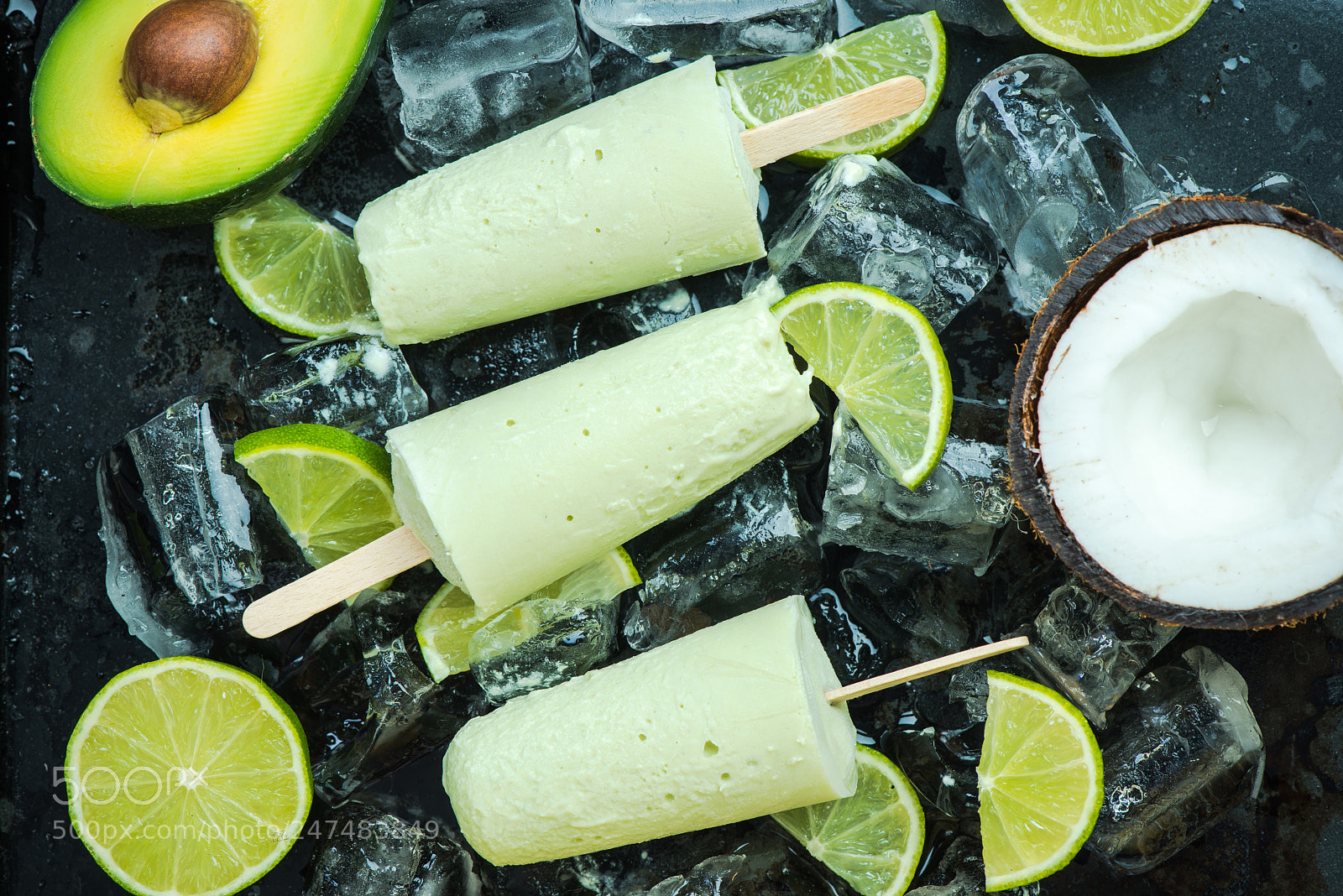 Nikon D810 sample photo. Avocado,lime and coconut healthy photography