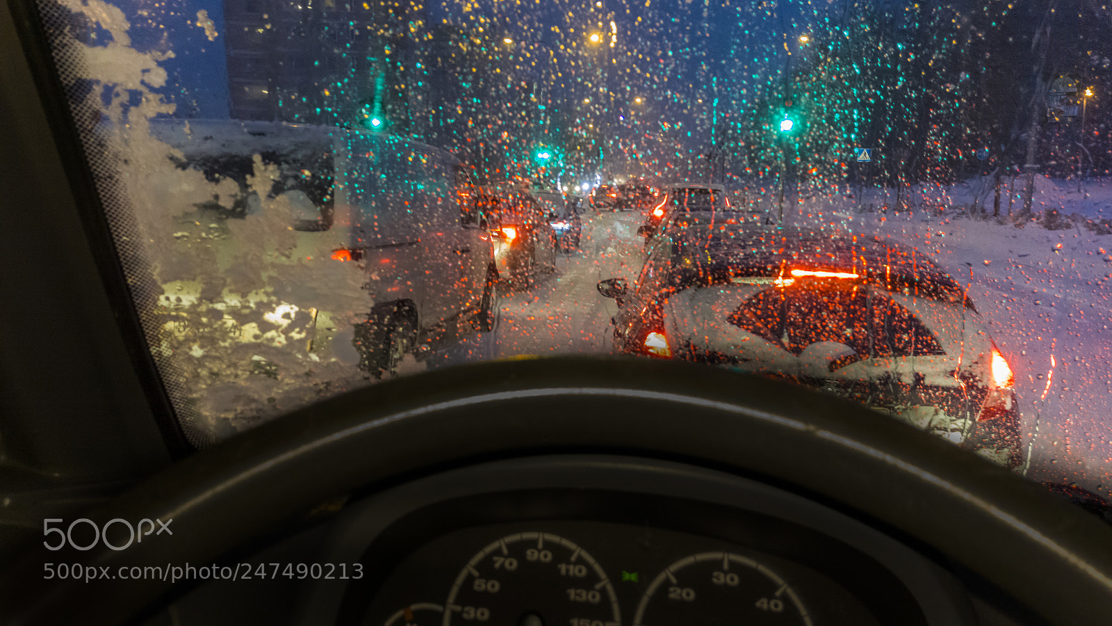 HTC ONE M9 sample photo. Snow stormed at night photography