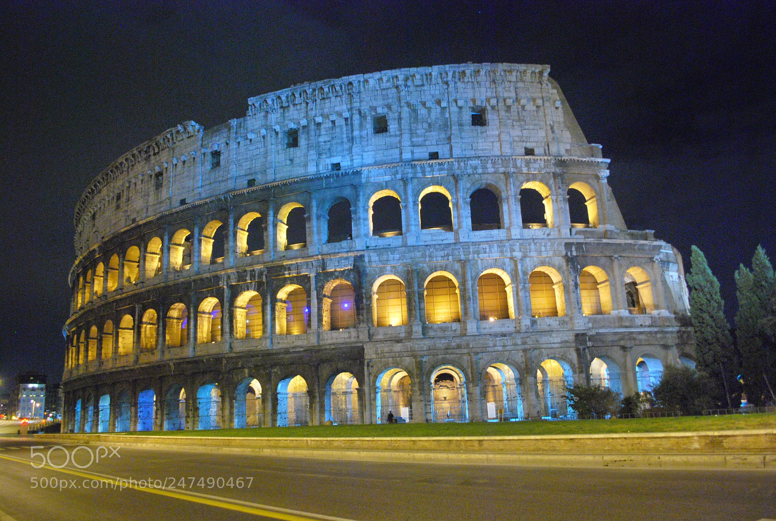 Nikon D60 sample photo. Colosseum at night photography