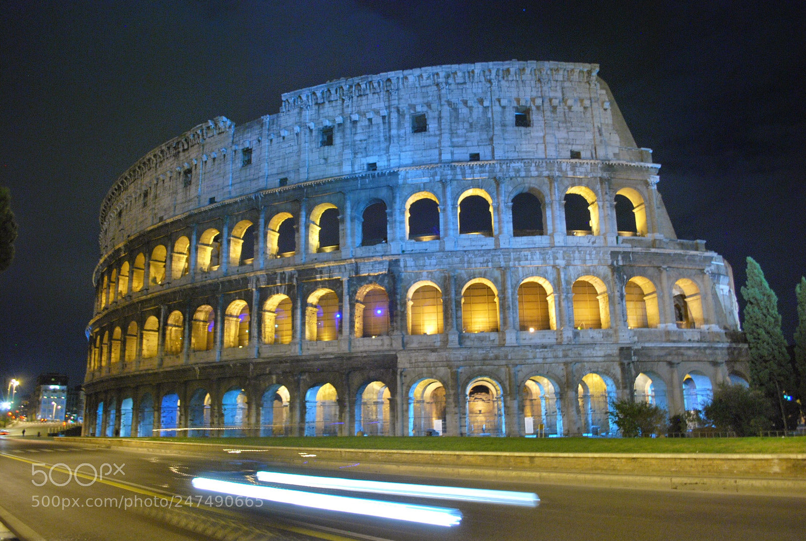 Nikon D60 sample photo. Colosseum drive-by photography