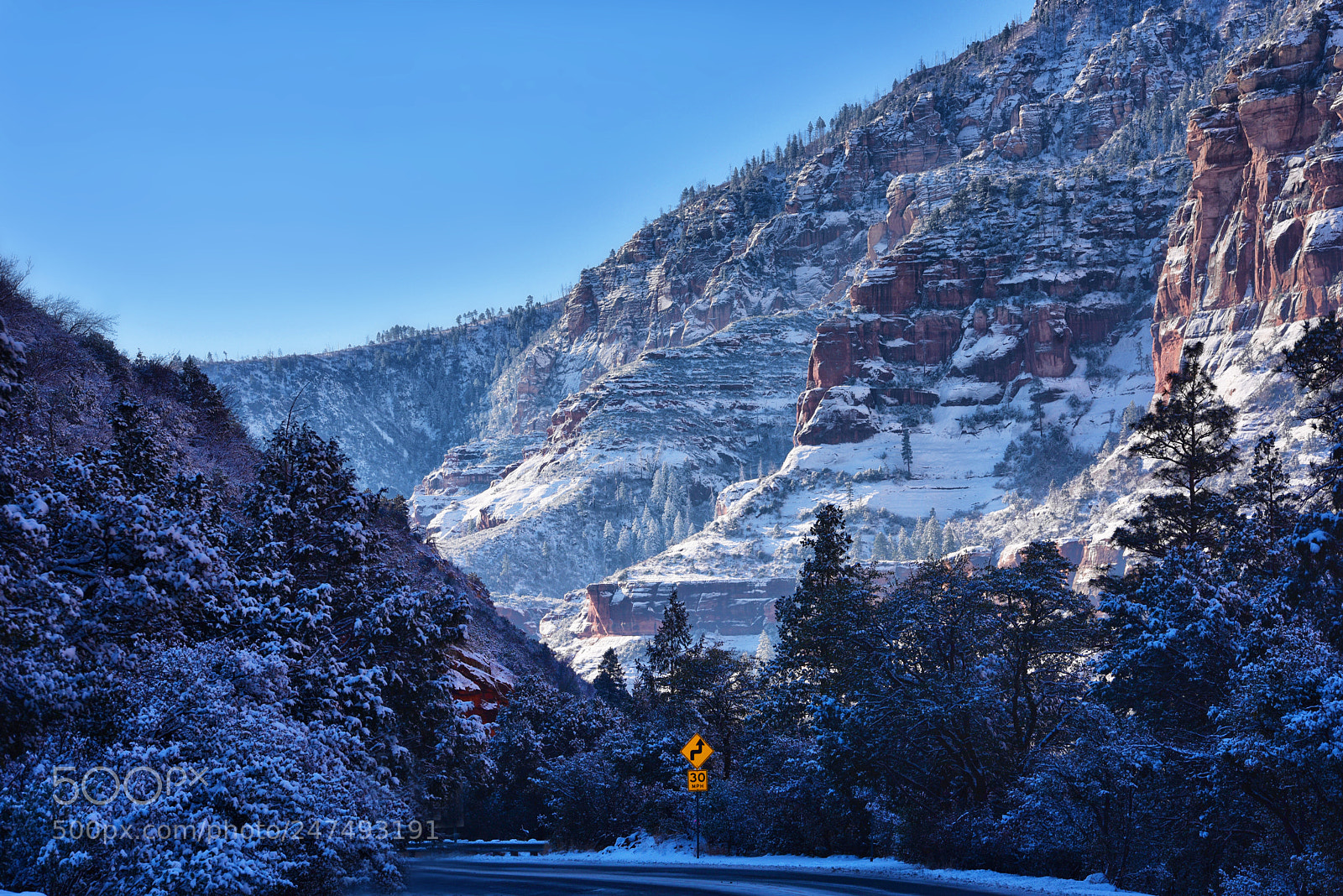 Nikon D810 sample photo. Sedona snow four photography